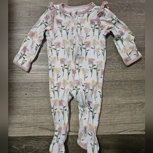 💝💝2/10💝💝Cloud Island Pink and Yellow Floral Footie